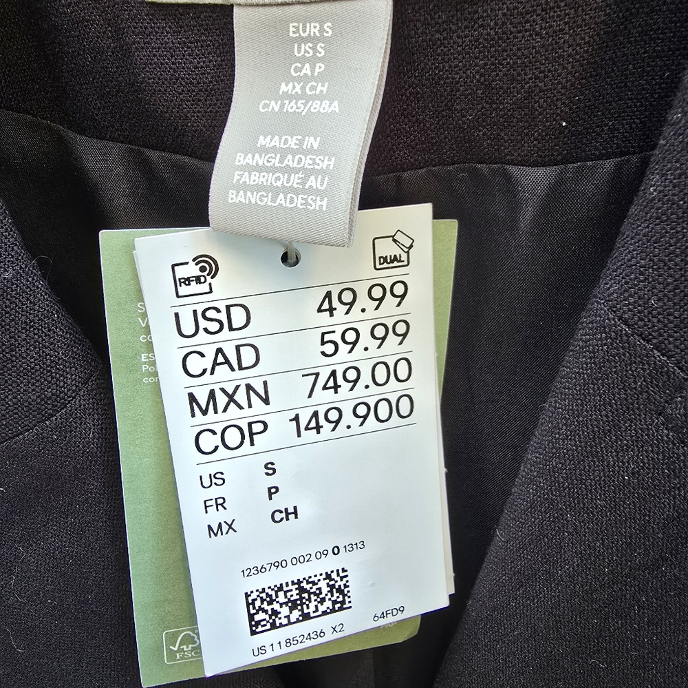 NWT H&M Chic Tie Belt Jacket Dress with Notched Lapels - Picture 7 of 8